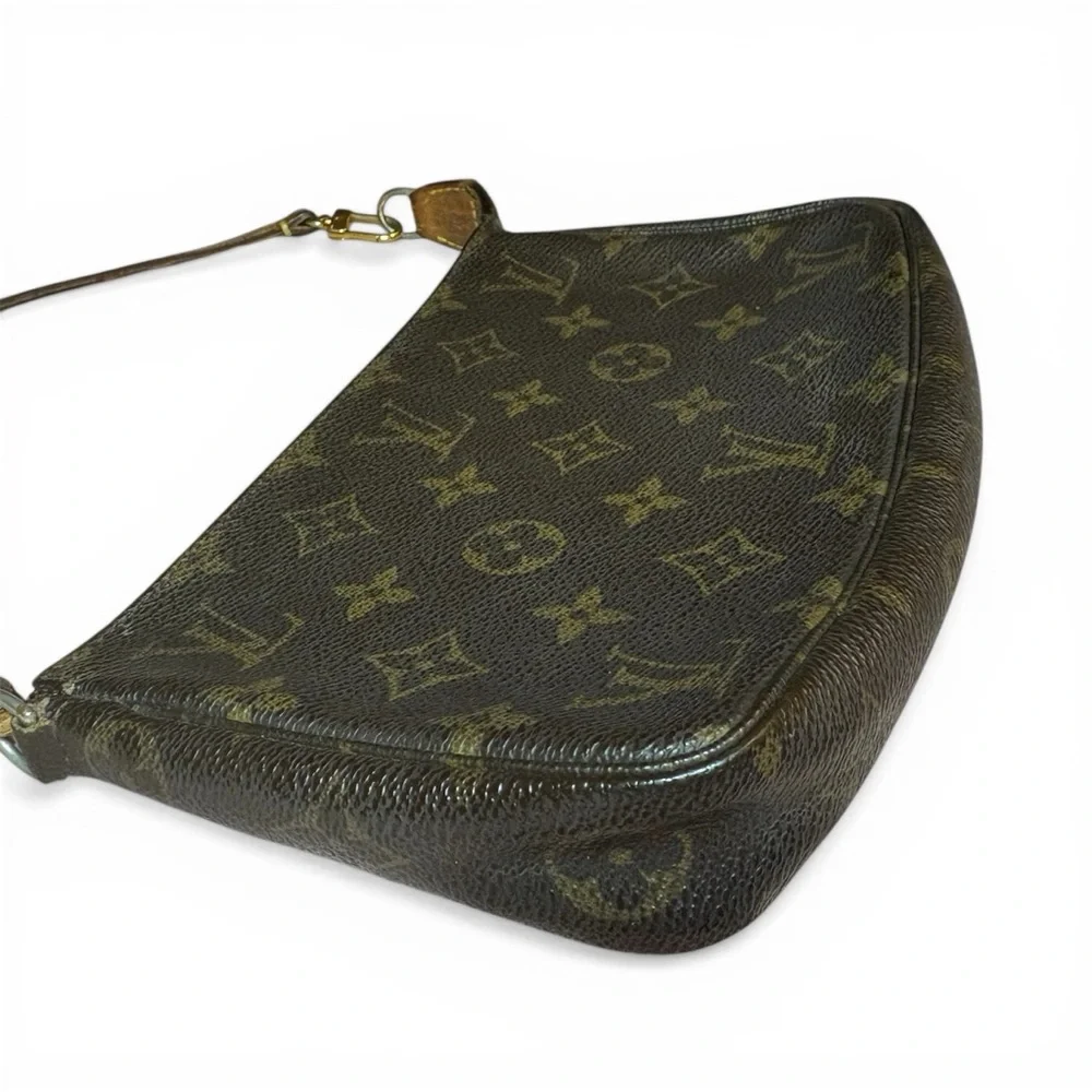Louis Vuitton Pochette Accessoires Monogram Shoulder Bag Mini Brown Canvas